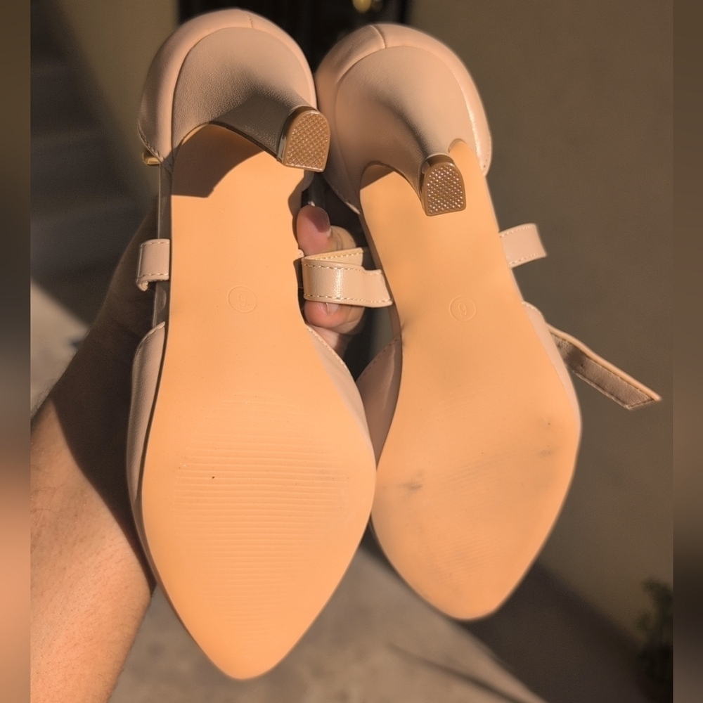 WuORWu Women's Beige Strappy Heels Size 6 - Picture 6 of 8